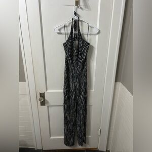 Hinge Black and Gray Halter Romper